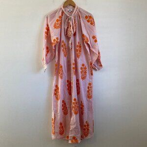 J.Crew SZ Blockprints™ X J.Crew wrap shirt-dress Small Orange and White
